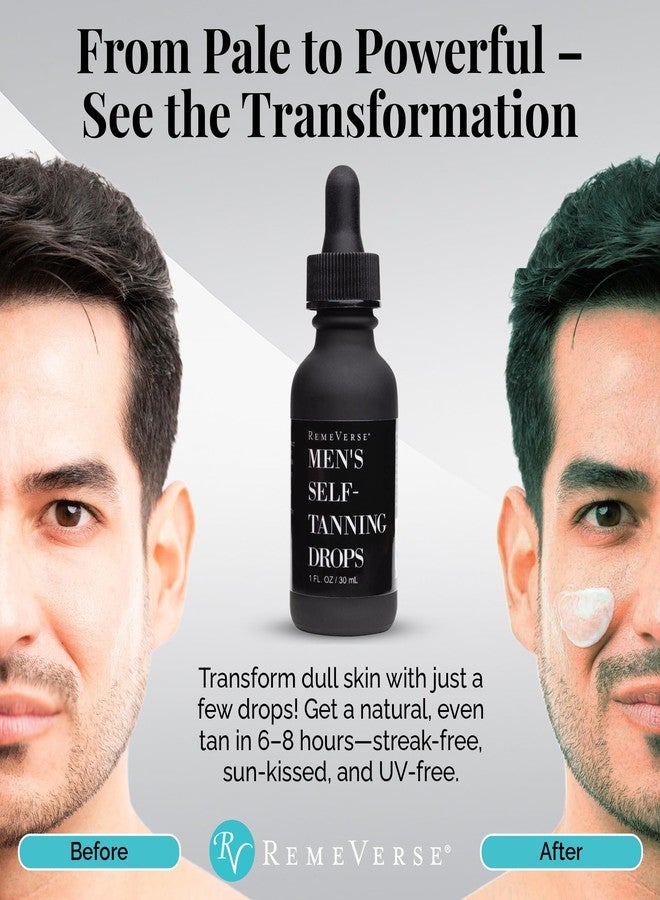 RemeVerse Men’s Self-Tanning Drops - Achieve Natural-Looking Even Skin Tone with Customizable Sunless Tanner for Men - Post-Shave Skin Protection - Ideal for All Skin Types and Tones - 1 oz - Image 5